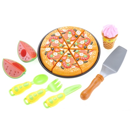 Pizza Playset With Watermelon, Icecream And Utensils