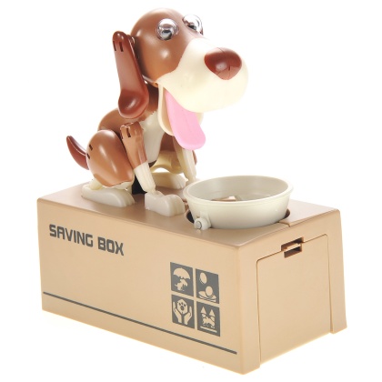 Dog Piggy Bank (White Brown)