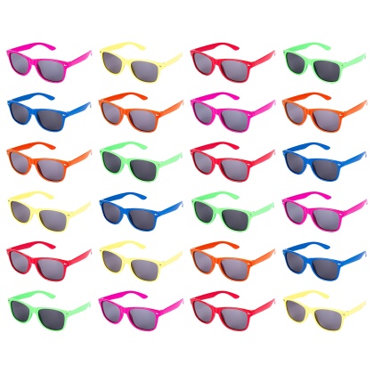 24 pc Neon Kids Sunglasses