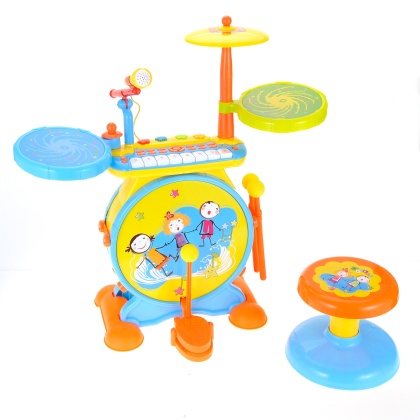 Keyboard & Drum Set with ChildrenÃ¢â‚¬â„¢s Musical Instruments (Yellow)