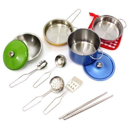 Metal Pots And Pans Kitchen Cookware Playset