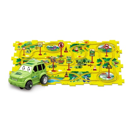 Rail Car Puzzle Track Set | Dinosaur Theme